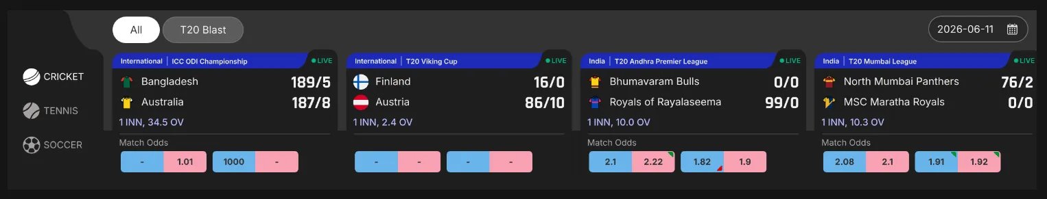 JeetBuzz Live Sports Betting – real-time cricket and football odds interface